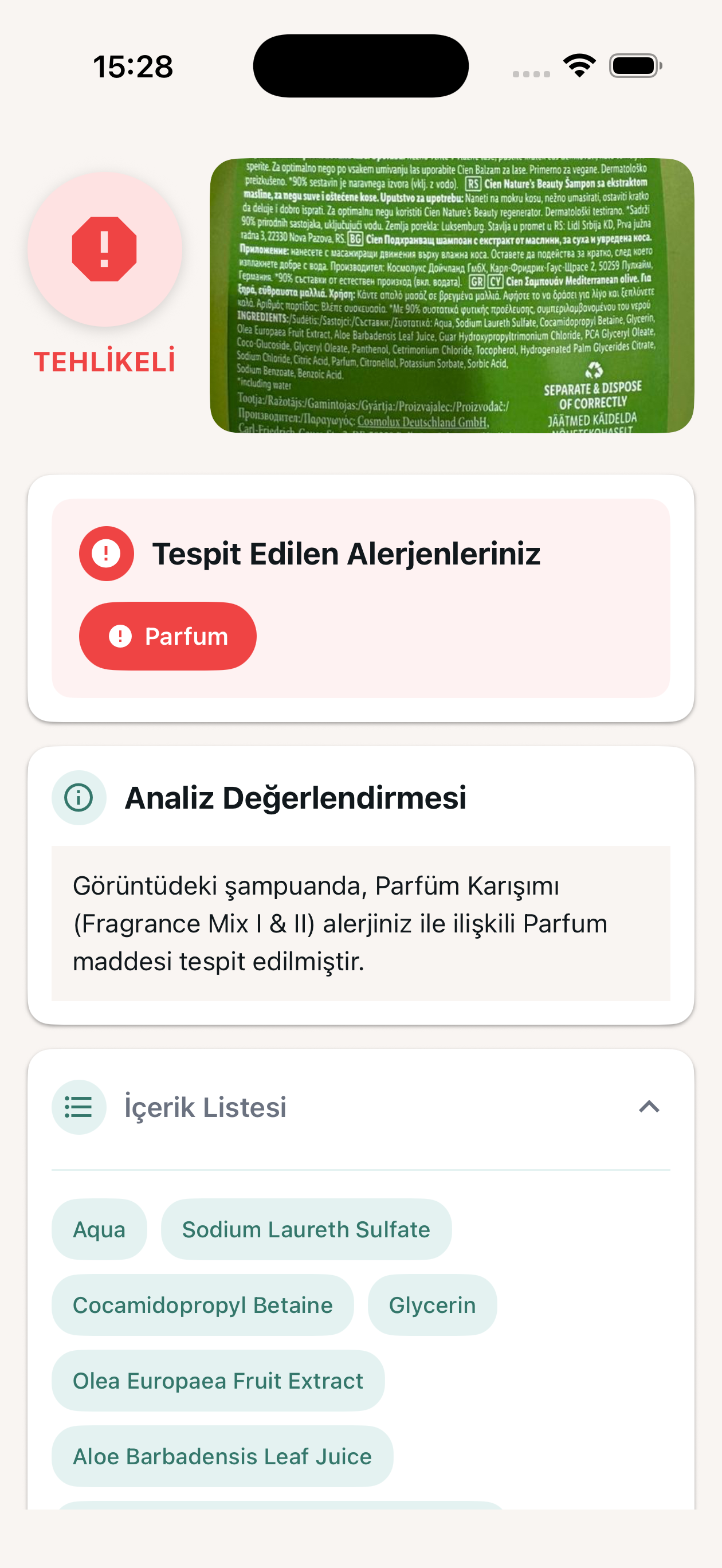 Vilu App Result Interface
